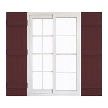 14"W x 67"H Mid-America Vinyl, Standard Size Four Board Joined Shutters, w/Installation Shutter-Lok's & Matching Screws, 167 - Bordeaux