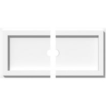 14"W x 7"H x 1"ID x 4 3/4"C x 1"P Rectangle Architectural Grade PVC Contemporary Ceiling Medallion, Two Piece