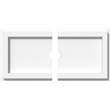 14"W x 7"H x 1"ID x 4 3/4"C x 1"P Rectangle Architectural Grade PVC Contemporary Ceiling Medallion, Two Piece