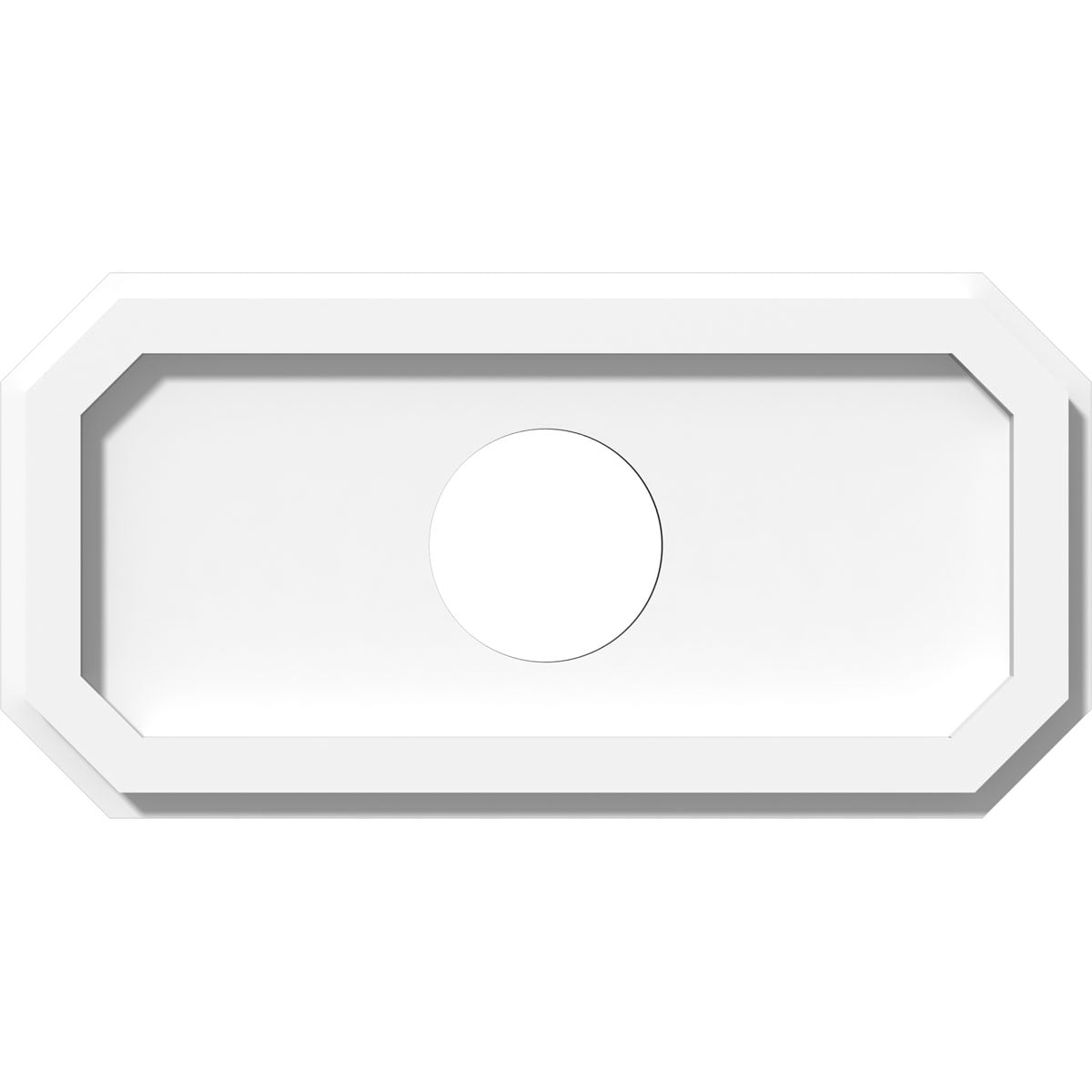 Emerald White PVC Contemporary Ceiling Medallion, 14" x 7"
