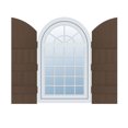 thumbnail image 1 of 14"W x 73"H (66" Low Side) Lifetime Vinyl, Standard Four Board Joined w/ Archtop, Board-n-Batten Shutters, w/Installation Shutter-Lok's & Matching Screws (Per Pair), Federal Brown, 1 of 8