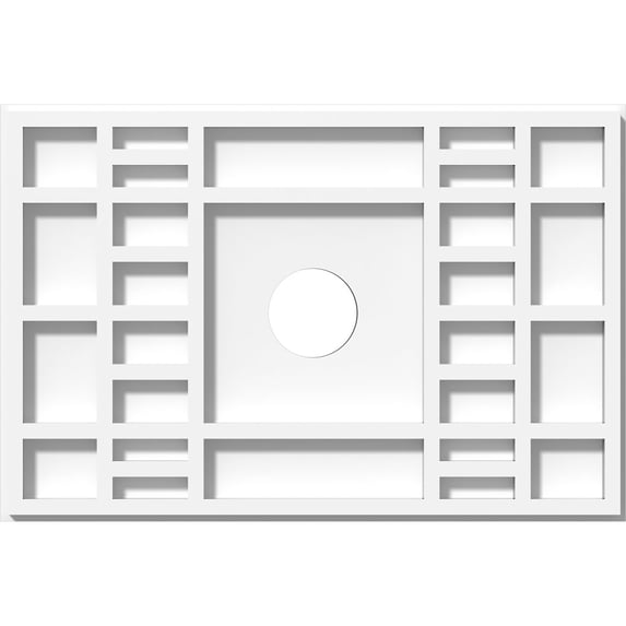 14"W x 9 3/8"H x 2"ID x 4 3/4"C x 1"P Beaux Architectural Grade PVC Contemporary Ceiling Medallion