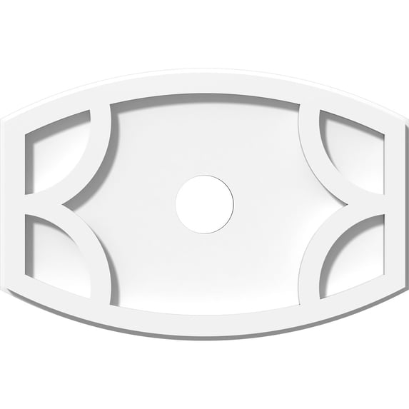 14"W x 9 3/8"H x 2"ID x 7 1/2"C x 1"P Kailey Architectural Grade PVC Contemporary Ceiling Medallion