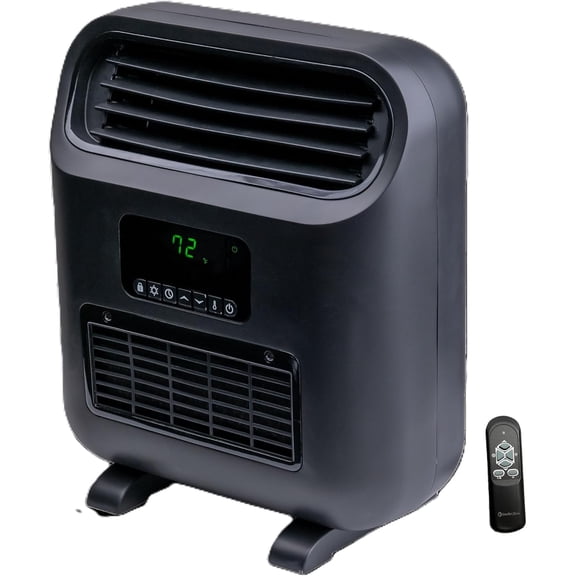 14" Wall Mount or Freestanding Space Heater, 1500W/750W, ECO Mode, Digital Thermostat, Remote Control, 12H Timer, 4 Modes, Overheat & Tip-Over Protection, Indoor Electric Heater
