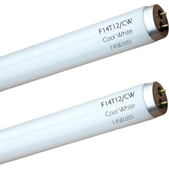 14 Watts F14T12/CW Linear Fluorescent Light Bulb, 15 inch, 4100K Cool White, T12 Tube, G13 2 Bi-pin Base, 8000H Long Lifespans