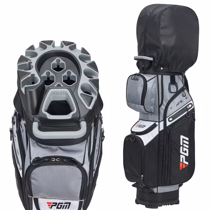 Hemoton Golf Cart Bag 14-Way Organizer Black Nylon Waterproof for Golfing Use
