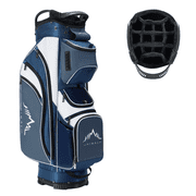 14-Way Golf Cart Bag with Quiet Full-Length Plush Divider Top | Golf Bag for Men with Magnetic Pocket, Cooler Pocket, Handle and Rain Cover