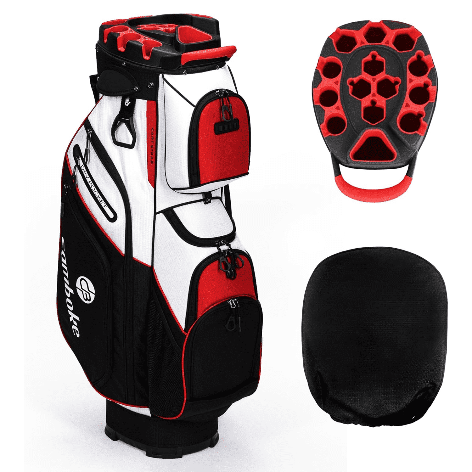 14 Way Golf Stand Bag Lightweight Durable with Cart Compatible Base Ergonomic Dual Strap Rain Hood & Ample Storage Pockets for Men Women Golfers