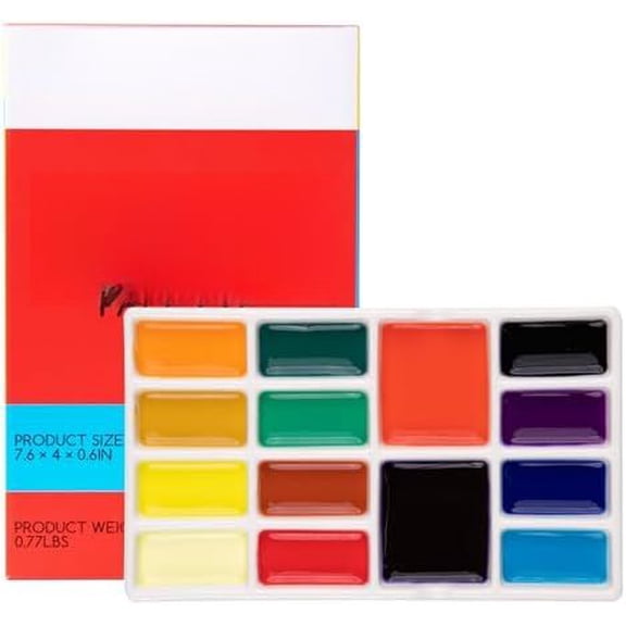 14-Well Ceramic Paint Palette, Porcelain Watercolor Painting Palette, Porcelain Paint Tray, Ceramic Mixing Palette for Watercolor, Gouache, Acrylic Painting