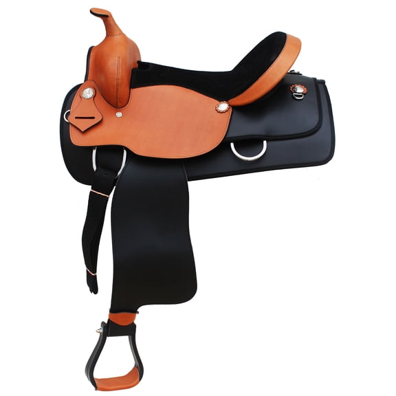 14" Western Two-Tone Synthetic Trail Barrel Pleasure Horse Saddle 49106