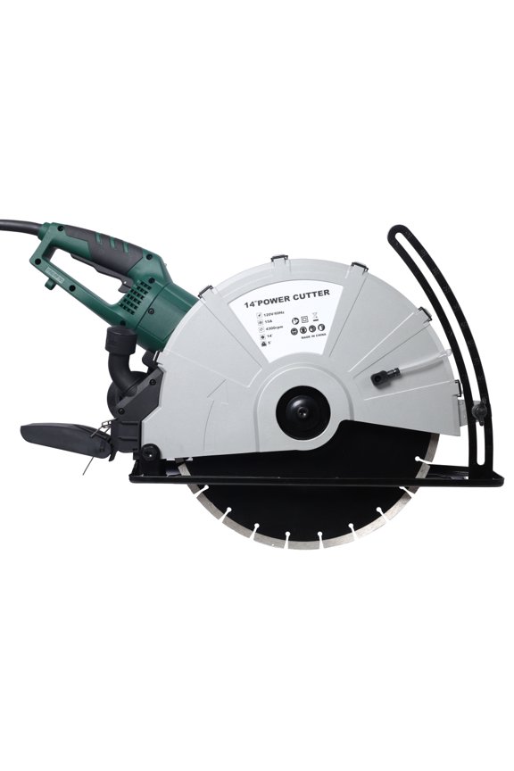 14" Wet/Dry Electric Concrete Saw with ETL Certificate, 2600W Corded Circular Cut Off Saw Cutter with Water Line & Guide Roller, Diamond Blade Included for Granite Porcelain Tile