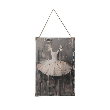 14" White Ballerina Dress Drip Painting Wall Décor by Ashland® - Summer Home Decor