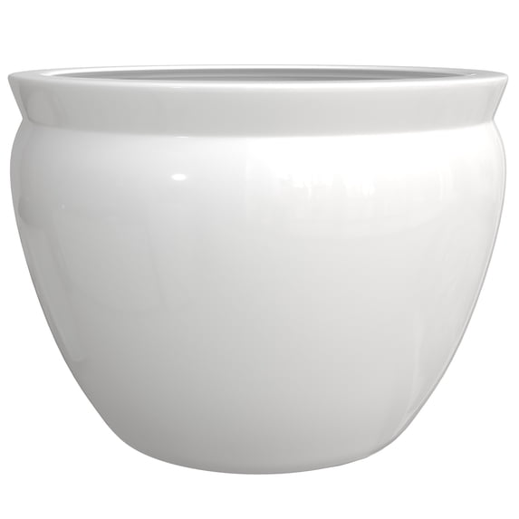 Red Lantern 14" White Porcelain Fishbowl Planter