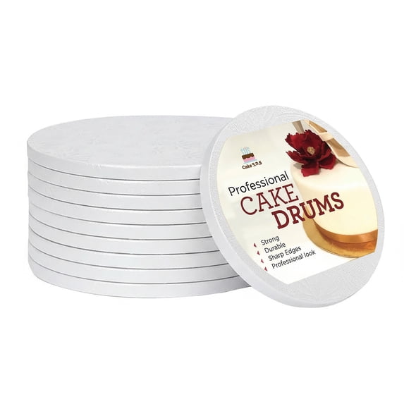Cake S.O.S 14 Inches White Round Cake Drum Board, 1/2″ Thick, (6-Pack)