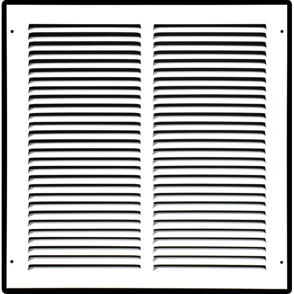14" X 14" Steel Return Air Grille | HVAC Vent Cover Grill for Sidewall and Ceiling, White | Outer Dimensions: 15.75"W X 15.75"H for 14x14 Duct Opening