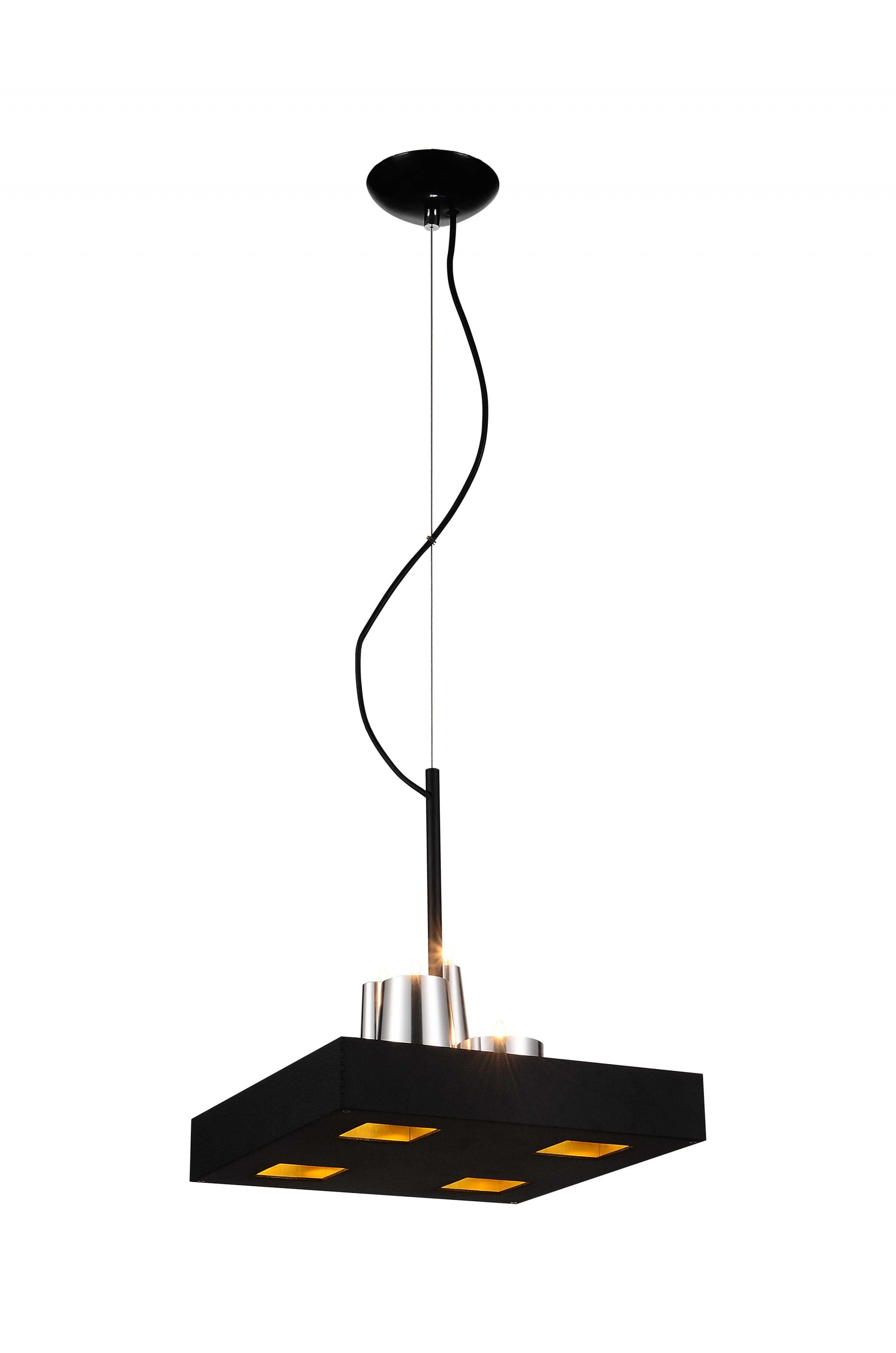 Contemporary Black Stainless Steel Floor Pendant, 14"x59"