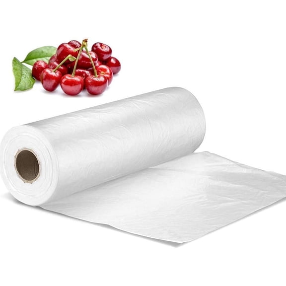 14" X 20" Plastic Produce Bag on a Roll, Clear Food Storage Bags for Bread Fruits Vegetable, 350 Bags/Roll (2 Rolls)