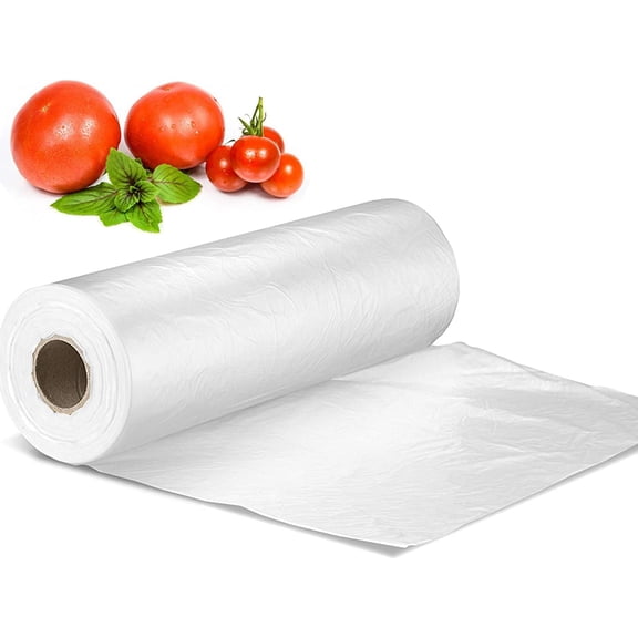 14" X 20" Plastic Produce Bag on a Roll, Clear Food Storage Bags for Bread Fruits Vegetable, 350 Bags/Roll (4 Rolls)
