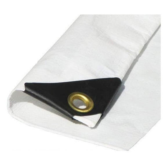 14'X16' 12 mil White Tarp Extra Heavy Duty 3 Ply Reinforced Canopy 6 oz 3 Layer (Finished Size 13.6 x 15.6)