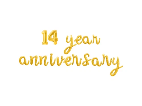 14 YEAR ANNIVERSARY Cursive Letter Balloon Banner - 14th Anniv Party ...