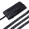 thumbnail image 1 of 14 Yards 3/5 Inch Sequin Ribbon Trim Black Sequin Glitter Trim Metallic Sequin Braid Trim 2 Rows Flat Glitter Ribbon Bling Fabric Paillette Elastic, 1 of 6