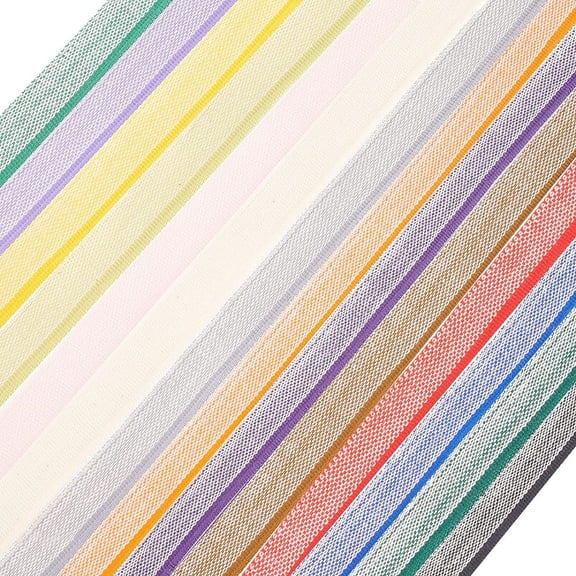 14 Yards Flat Polyester Book Headbands Book Binding Headbands Medium Cotton Book Decor Ribbon 1/2 inch(13~15x1mm) for Bookbinding colorful