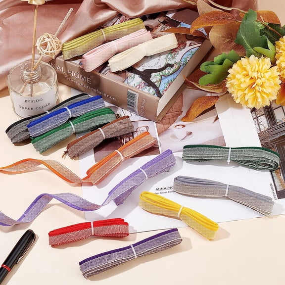 14 Yards Flat Polyester Book Headbands Book Binding Headbands Medium Cotton Book Decor Ribbon 1/2 inch(13~15x1mm)