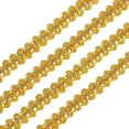 thumbnail image 1 of 14 Yards Metallic Braid Lace Trim Flower Pattern Gold Centipede Lace Ribbon Decorated Gimp Trim for Wedding Bridal Costume or Jewelry Crafts and Sewing 1/4 inch(8mm) x1.3mm, 1 of 9