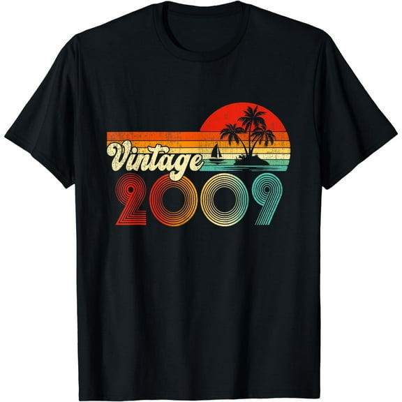 14 Year Old Boys Girls Gift Vintage 2009 14th Birthday Retro T-Shirt