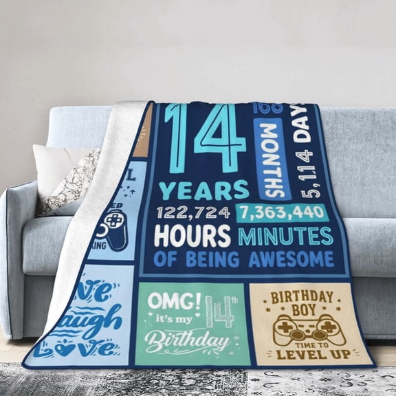 14 Year Old Gift Ideas, Birthday Gifts for 14 Year Old , Ages 14 Gift, 14th Birthday Decorations Throw Blanket 50x40