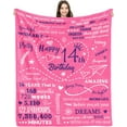thumbnail image 1 of 14 Year Old Girl Gifts for Birthday Blanket 50"x60", Birthday Gifts for 14 Year Old Girl, 14th Birthday Gifts for Girls, Happy 14th Birthday Decorations for Girls Daughter Granddaughter Sister, 1 of 6