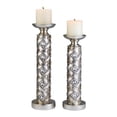 thumbnail image 1 of ORE International Dazzle Polyresin Candleholder in Silver and Bronze (Set of 2), 1 of 2