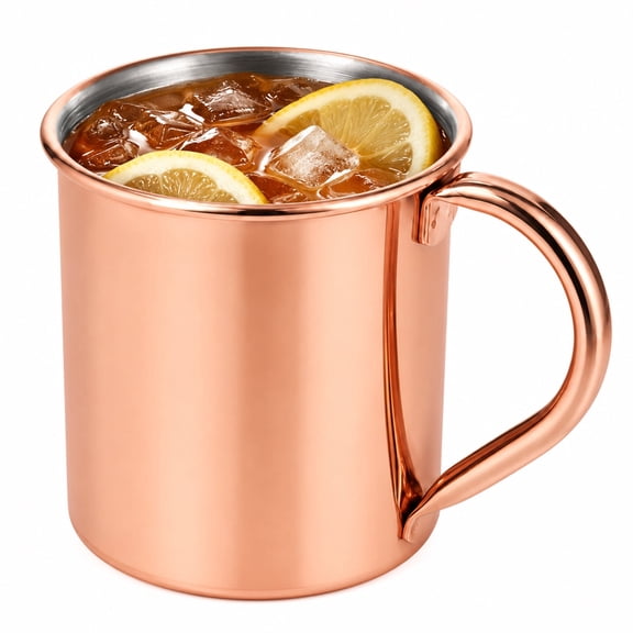 14 oz Moscow Mule Mug 304 Stainless Steel Cup with Copper Plated Finish, Stackable Drinking Mug with Reinforced Handle, Ideal for Cocktails, Beer, Home Bar & Party