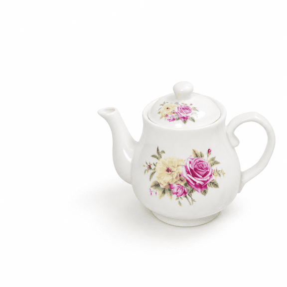 14 fl oz Porcelain Small Floral Ceramic Teapot for 1-2 People