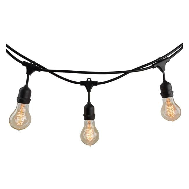 14 ft  10-Socket (E26) Decorative String Light Kit with Clear Incandescent (S14) Bulbs  11 Watt  Black