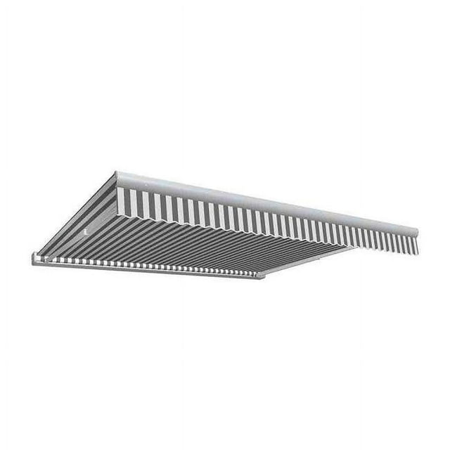 14 ft. Key West Full Cassette Manual Retractable Awning, Gray & White - 120 in.