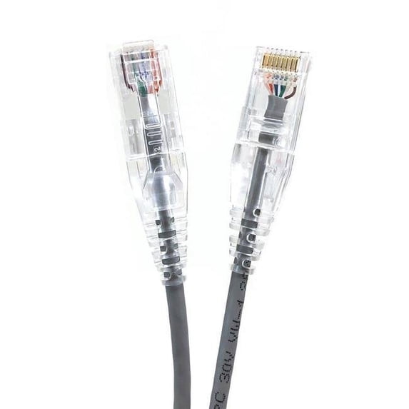 14 ft. Ultra Slim 28AWG Cat6 UTP RJ45 Patch Cables, Gray - Pack of 5