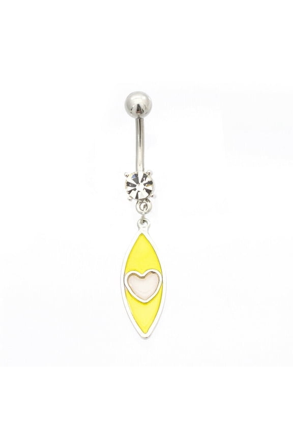 14 gauge Dangler Pastel Heart Belly Button Ring