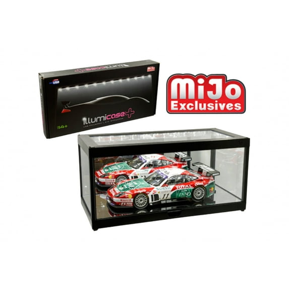 14" illumicase+ Collectible Display Showcase USB Powered LED Lights Mirror Base 1:18 Diecast