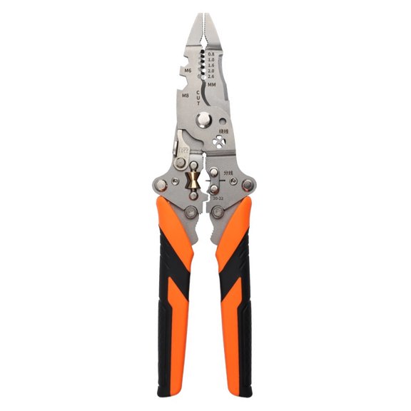 14 in 1 Foldable Wire Stripper, Metal Body Grip Handles, Manual Wire Stripper Cutting Crimping Tool with Folding Latch Format for Replacement Work