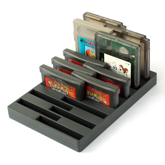 14-in-1 Game Cartridge Holder Compatible with GBC Games, ABS Display Stand Compatible with Nintendo Game Boy Color Cartridges, Storage Organizer Rack with Color Box