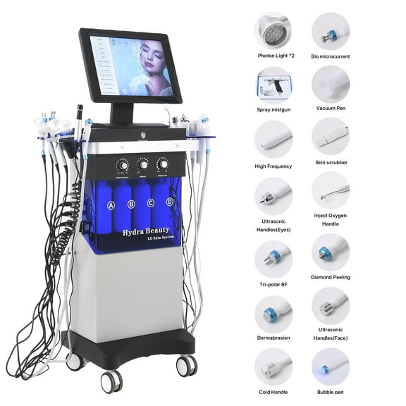14 in 1 Hydra Dermabrasion Facial Machine  Skin Rejuvenation, Diamond Microdermabrasion, Deep Cleansing, for Home Salon and Spa Use