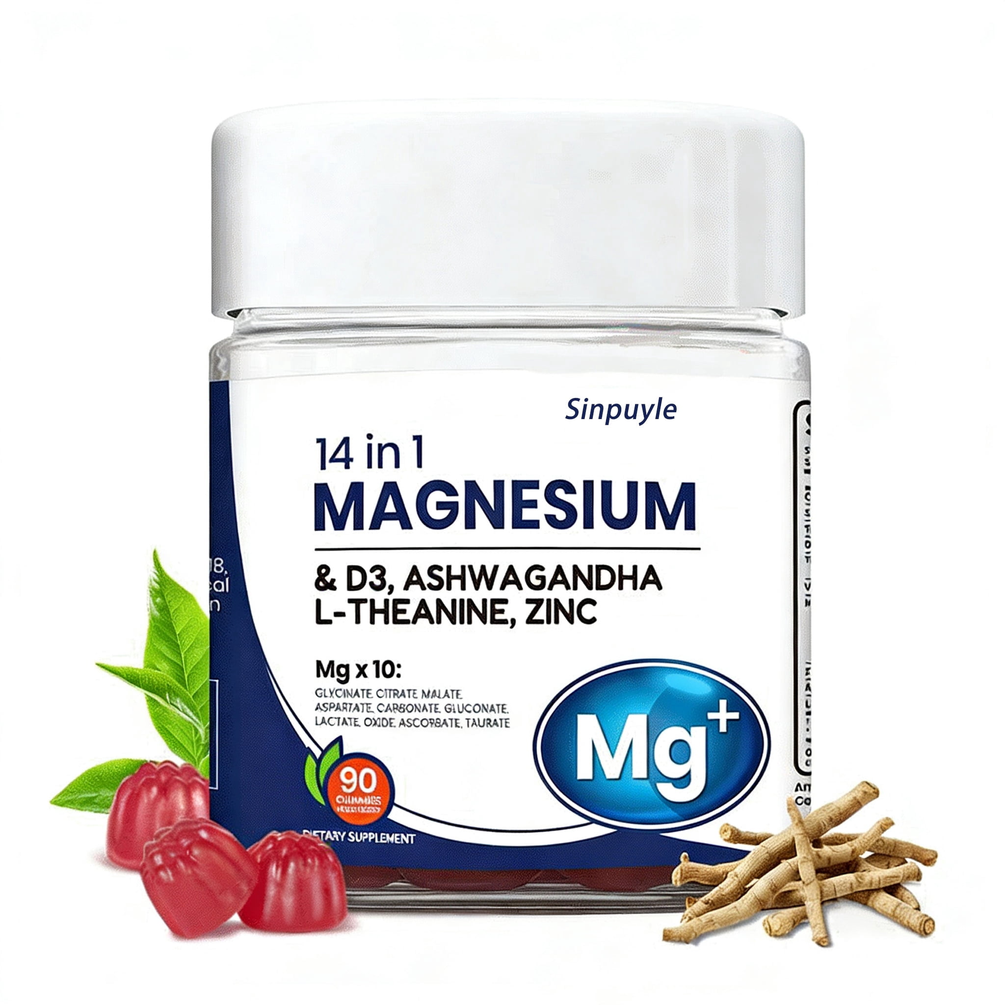 14 in 1 Magnesium Gummies 500mg | with Vitamin D3, Ashwagandha, L