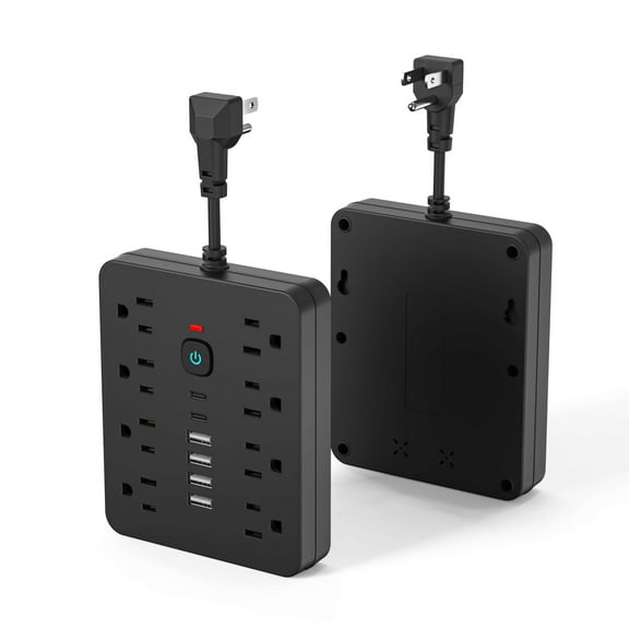 14-in-1 Multi-Function Power Board with Switch and Surge Protection,Comes with 8 Power Outlets, 4 USB and 2 Type-C, Power Outlets for Office, Home and Travel