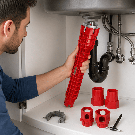 14-in-1 Multi-Functional Faucet Sink Wrench, Heavy Duty Adjustable Pipe Wrench, Universal Plumbing Repair Hand Tool for Bathroom Kitchen Installation & Maintenance
