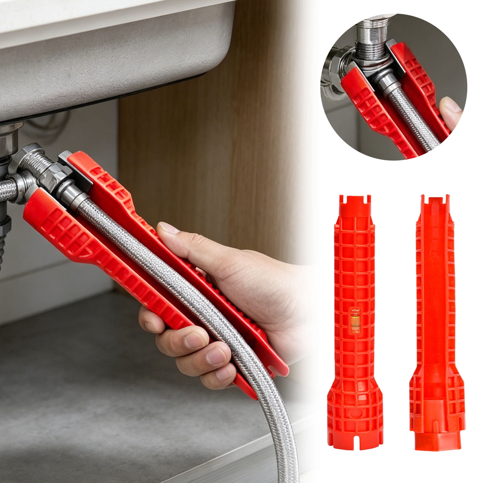 14-in-1 Multi-Functional Basin Wrench Set – Sink & Faucet Plumbing Tool With Interchangeable Adapters For Kitchen & Bath