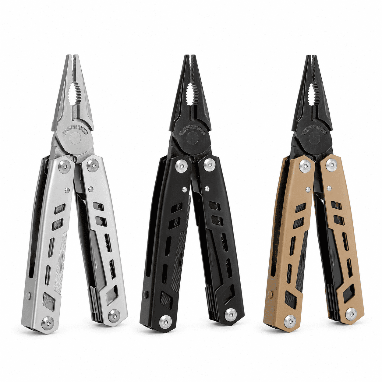 14-in-1 Multitool Pliers, Heavy Duty Stainless Steel Folding Pocket Tool for Camping, Hiking and Outdoor Survival, Compact Precision Gear with Nylon Sheath, Gunmetal Stealth Grey