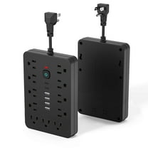 14-in-1 Power Strip, Surge Protector with 8 AC Outlets 4 USB Ports 2 Type-C, 6ft Extension Cord, Flat Plug, for Home Office Travel, 1875W 15A, ETL Listed