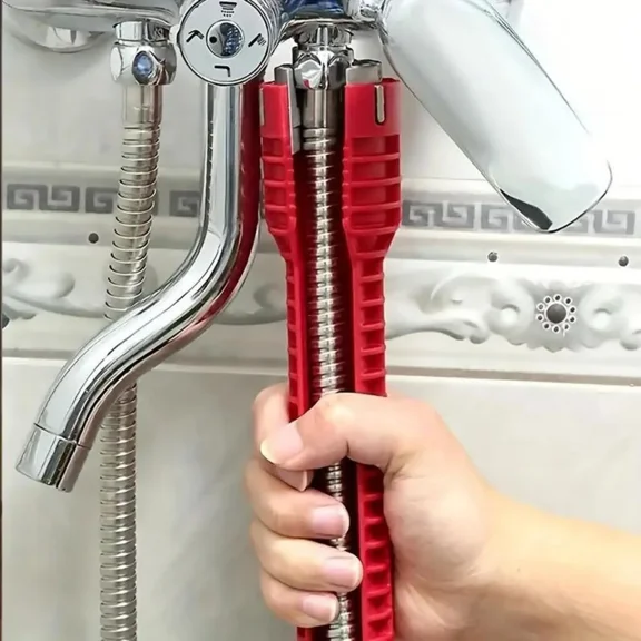 14-in-1 Sink Faucet Installer Tool for Tight Spaces, Multi-Functional Plumbing Wrench for Kitchen, Bathroom, Toilet, and Sink Repairs
