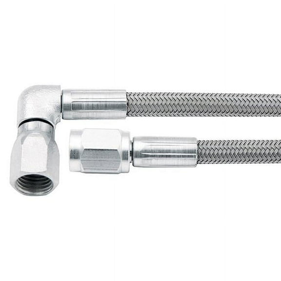 14 in. -3 AN No. 3 90 deg Straight Braided Brake Line